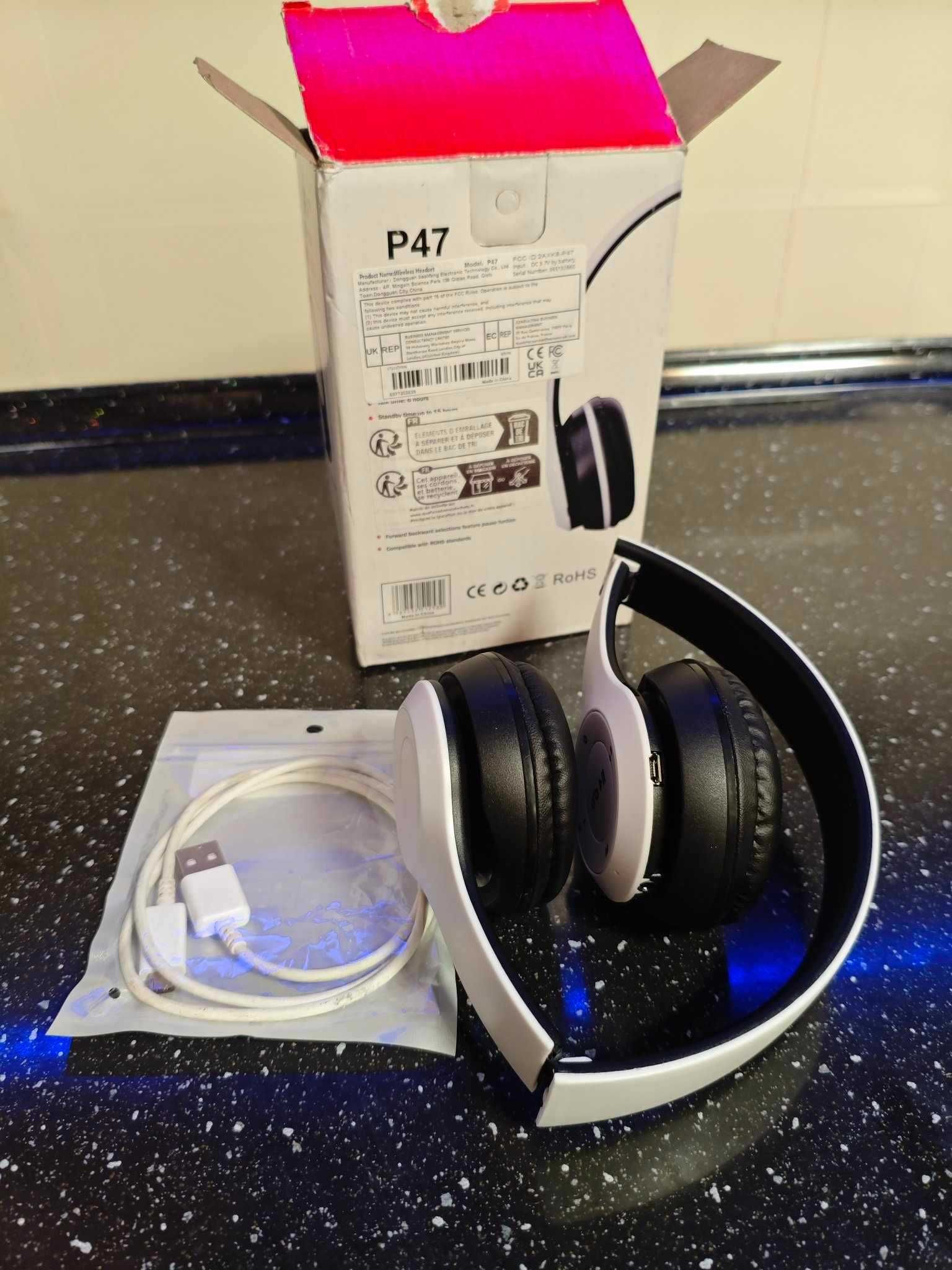 Безжични Bluetooth слушалки P47  FM радио, Вг. микрофон ,Micro SD вход