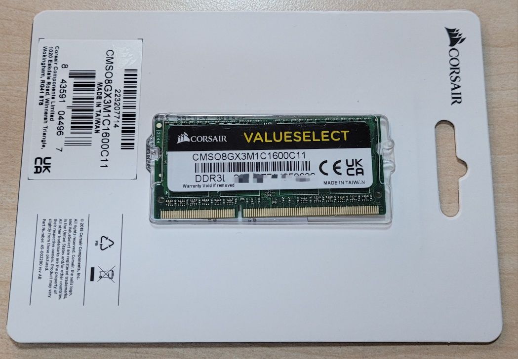 Vand Memorie RAM Laptop Corsair, 8GB DDR3, 1600MHz CL11 sigilata