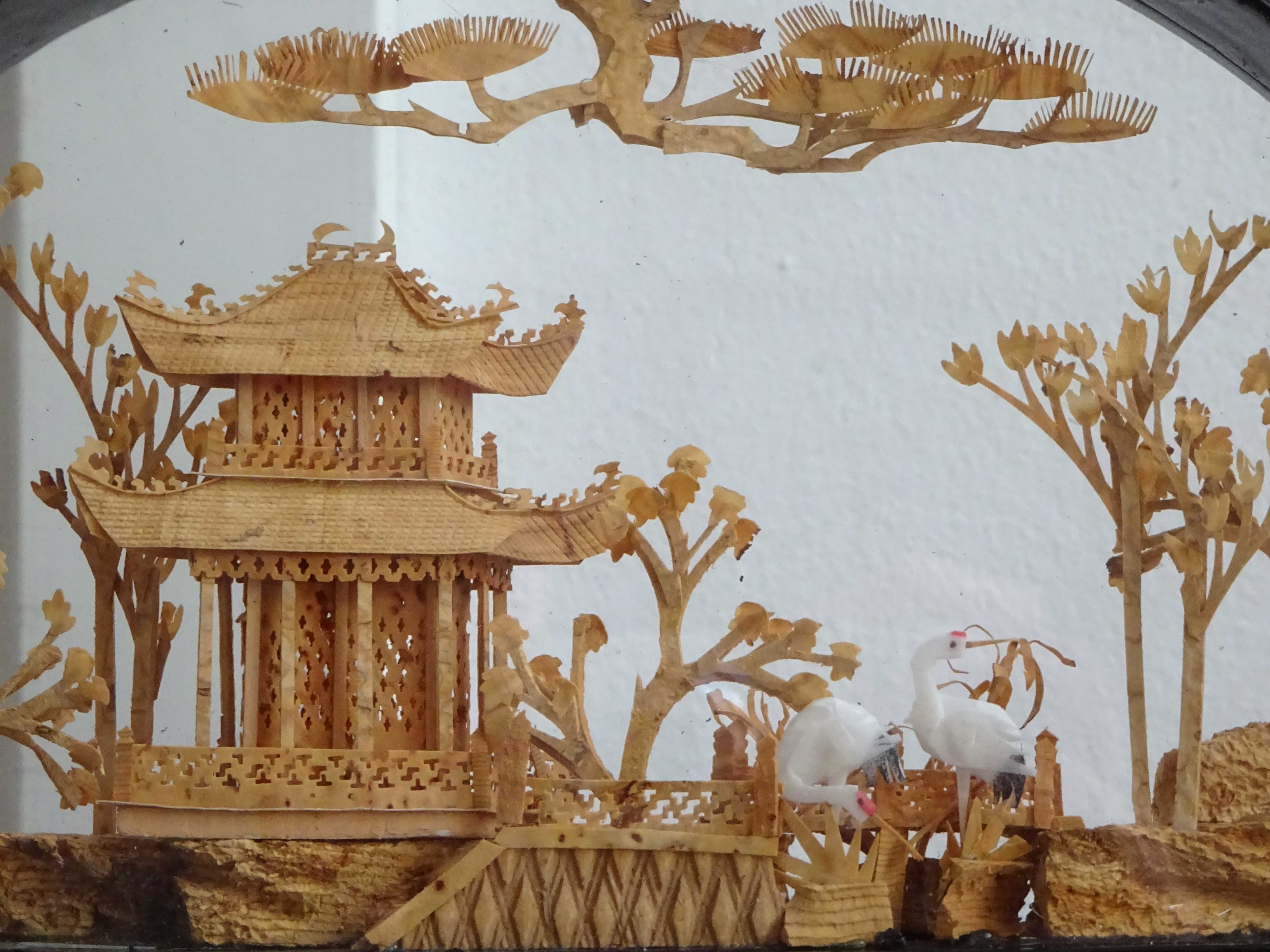 Sculptura asiatica in Pluta | Vitrina Feng Shui veche lucrata manual