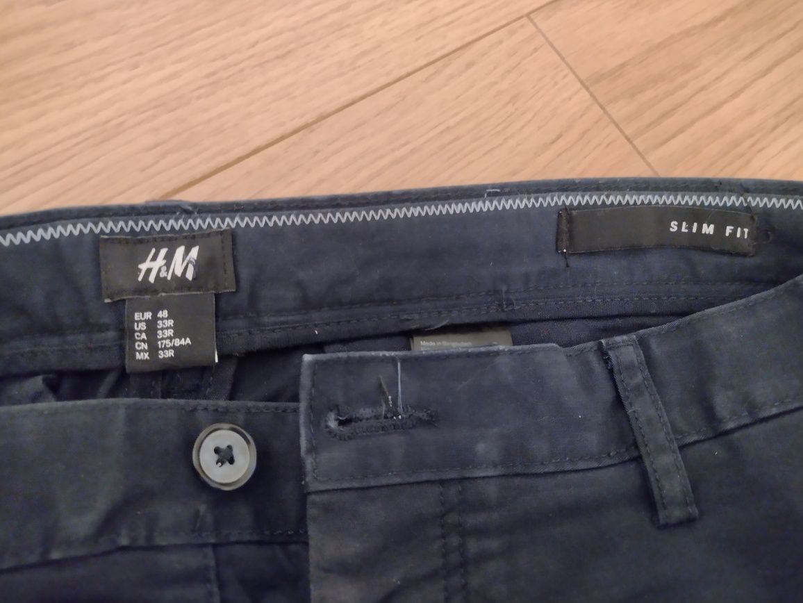 Pantaloni office H&M bleumarin