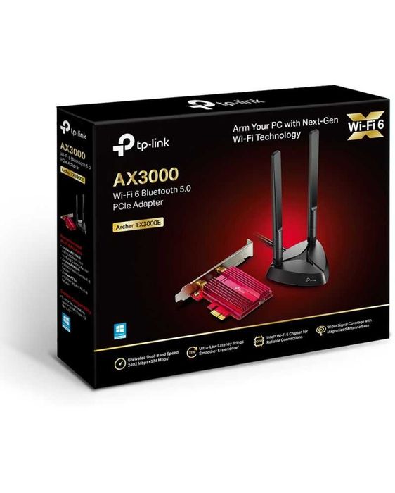 Мрежови адаптер TP-Link - Archer TX3000E, 3Gbps, черен