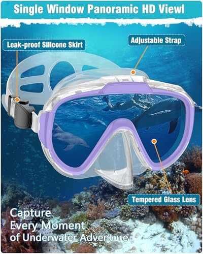 Нов Шнорхелинг сет 3 в 1 регулируеми плавници за възрастни маска море