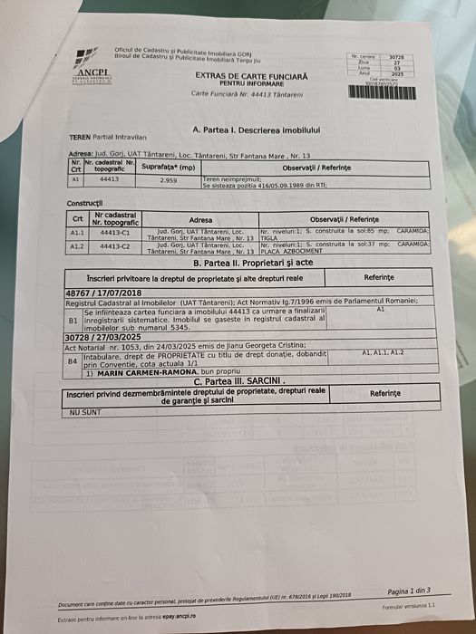 Vând teren 2959m pătrati