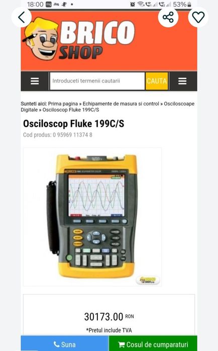 Osciloscop digital Fluke ScopeMeter 200Mhz K nou