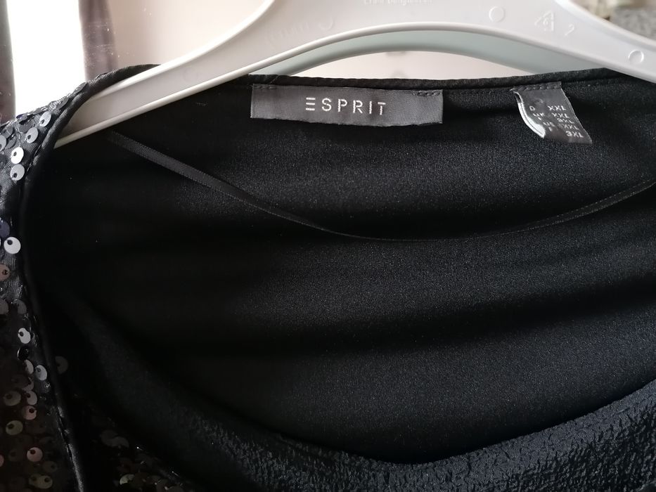 Rochita neagra cu paiete, marimea M si sacou cu paiete Esprit