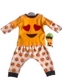 Pijama Emoji unisex, copii, 3 piese