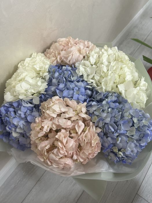 Букет гортензии. Букет цветов. Цветы. Роза