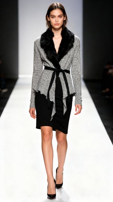 Жилетка с яка от естествена кожа