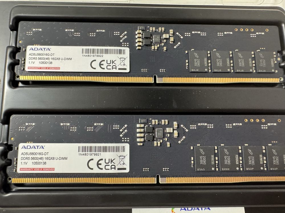 Новые ОЗУ 32gb DDR 5 5600mhz ADATA 2 x16gb