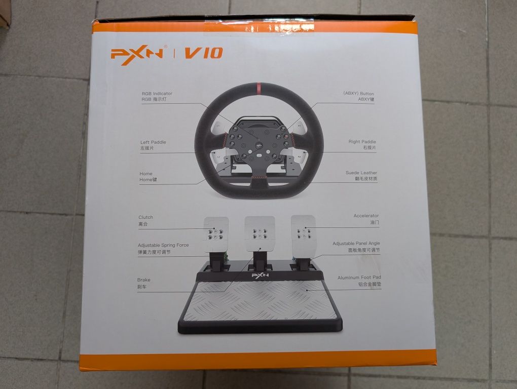 Volan gaming PXN-V10 pentru Windows, PS4/Slim/Pro, Xbox One/S