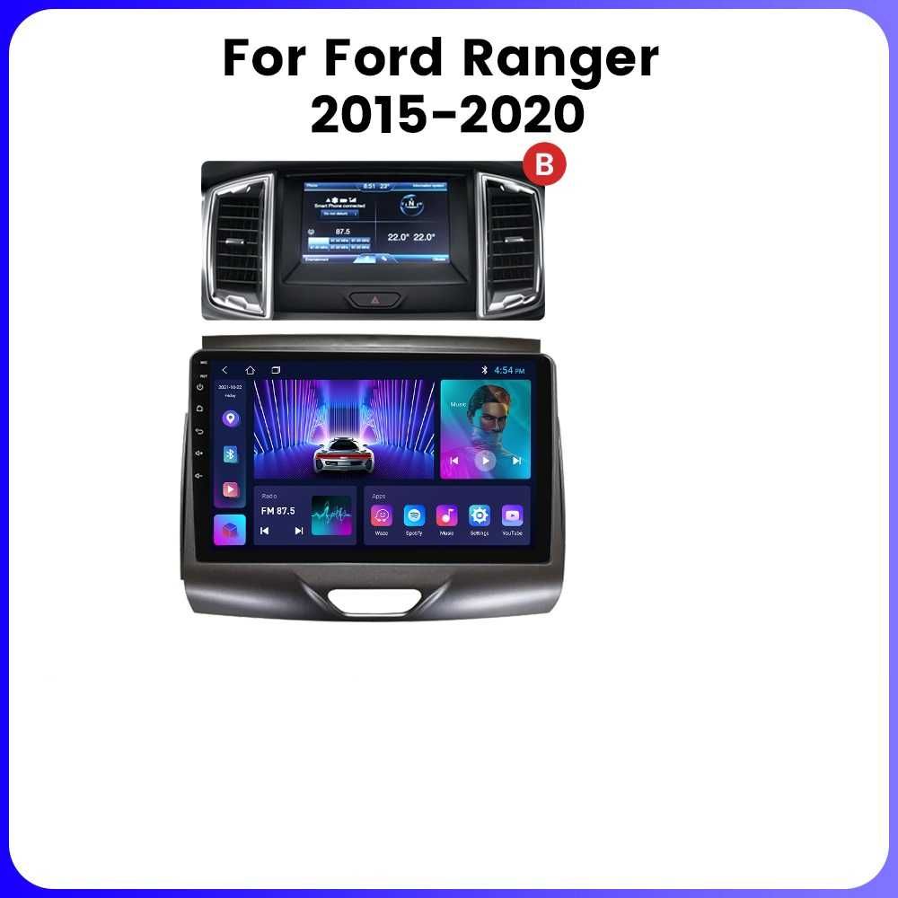 Navigatie Android 13 Ford Ranger 2015+ 1/8 Gb Waze CarPlay + CAMERA