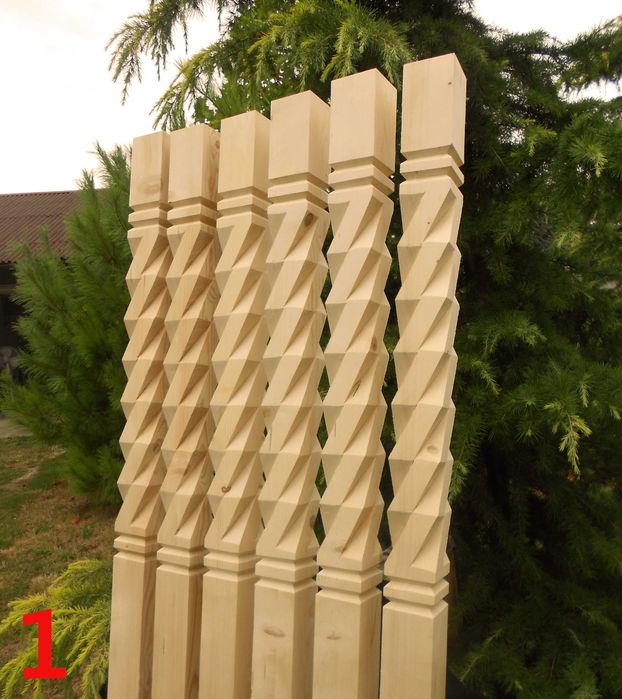Stalpi din lemn sculptati 10 x 10 cm