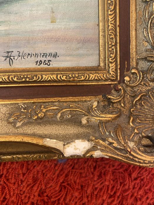 Tablou vechi cu rama baroc