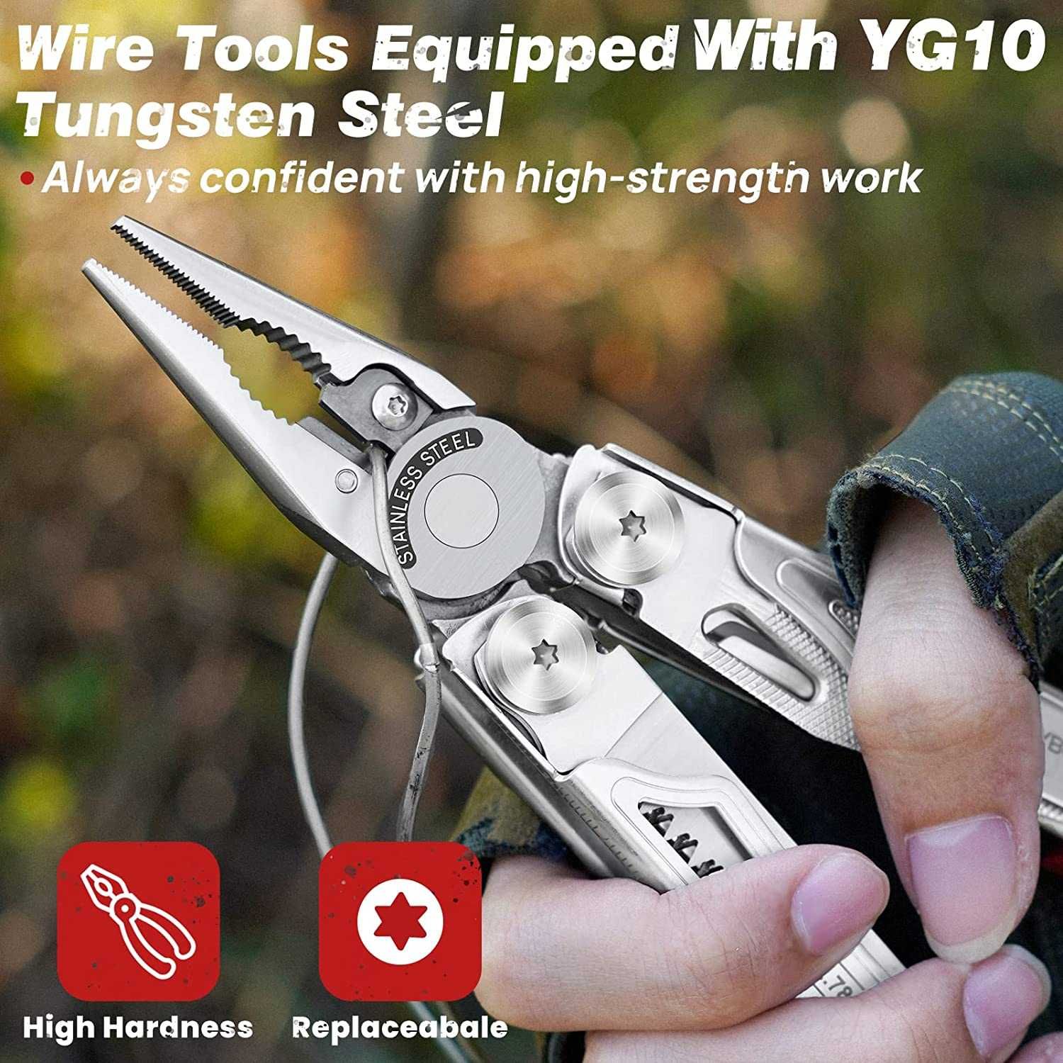 Bibury Multi-Tool 22 в 1 мултитул-сребрист цвят,джобно ножче