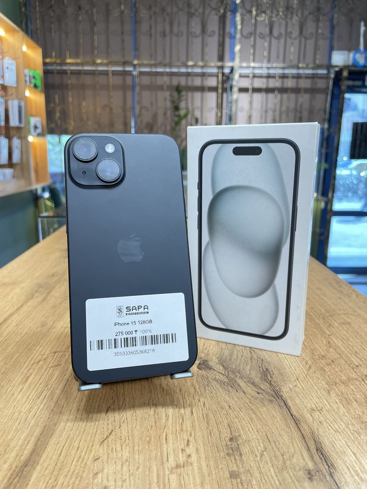 Iphone 15 128gb 100% black айфон 15 память 128гб .