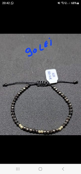 Bratari snur cu bilute aur 14k,pret