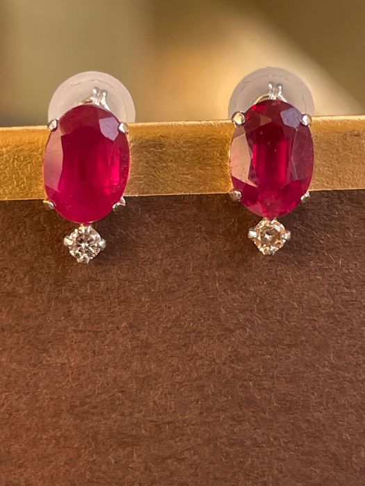 Cercei cu rubine si diamante naturale