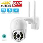 8mp Camera IP supraveghere 4k (3840x2160p) exterior wifi PTZ icsee