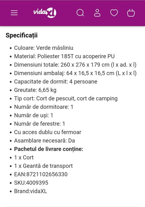 Cort pescuit / camping VidaXL, 4 persoane, verde masliniu