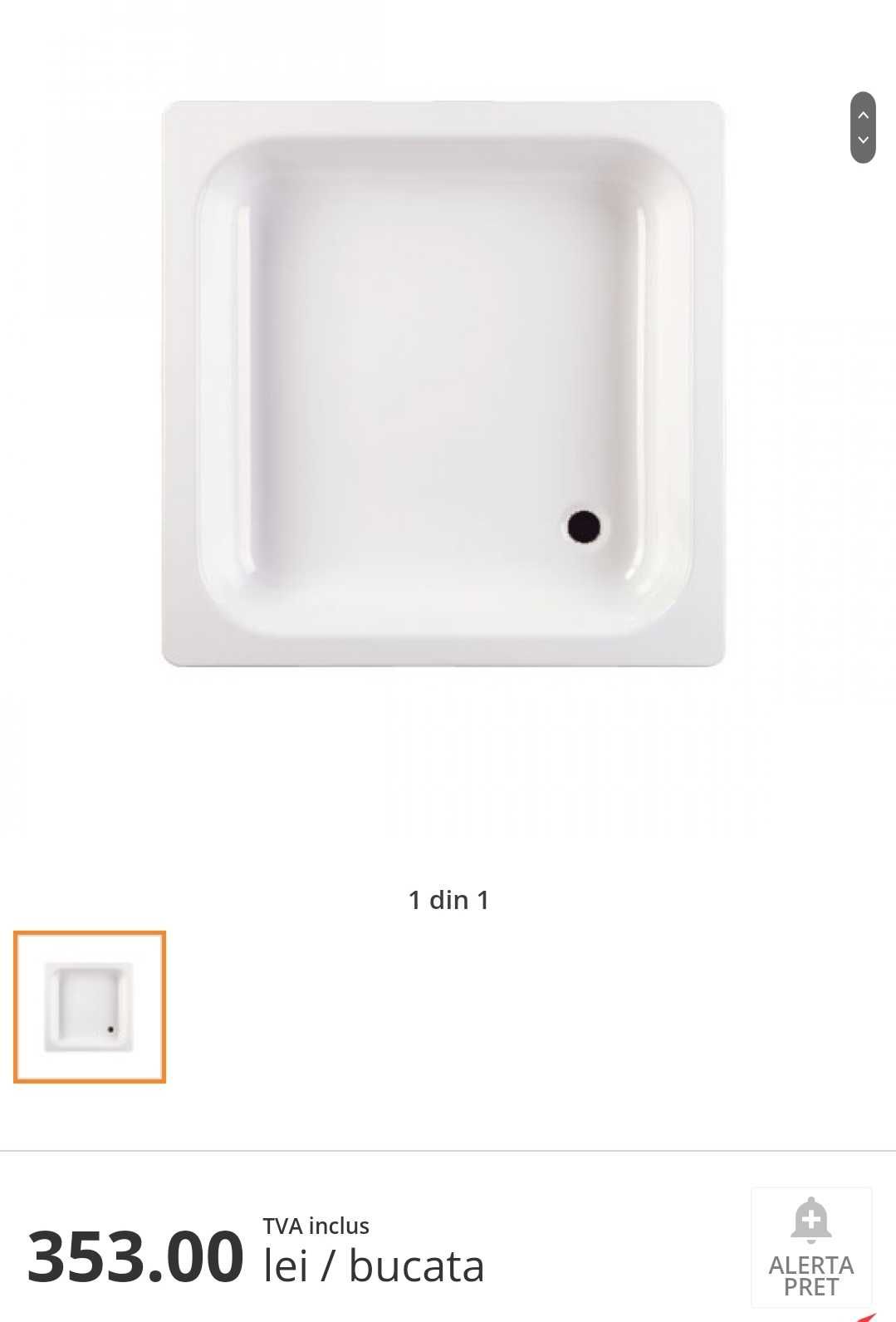 Set baie: Vană + chiuvetă + vas wc + cădiță + oglindă (toate noi)