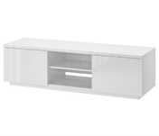 Comodă TV, culoare alb lucios, dimensiuni 160x42x45 cm