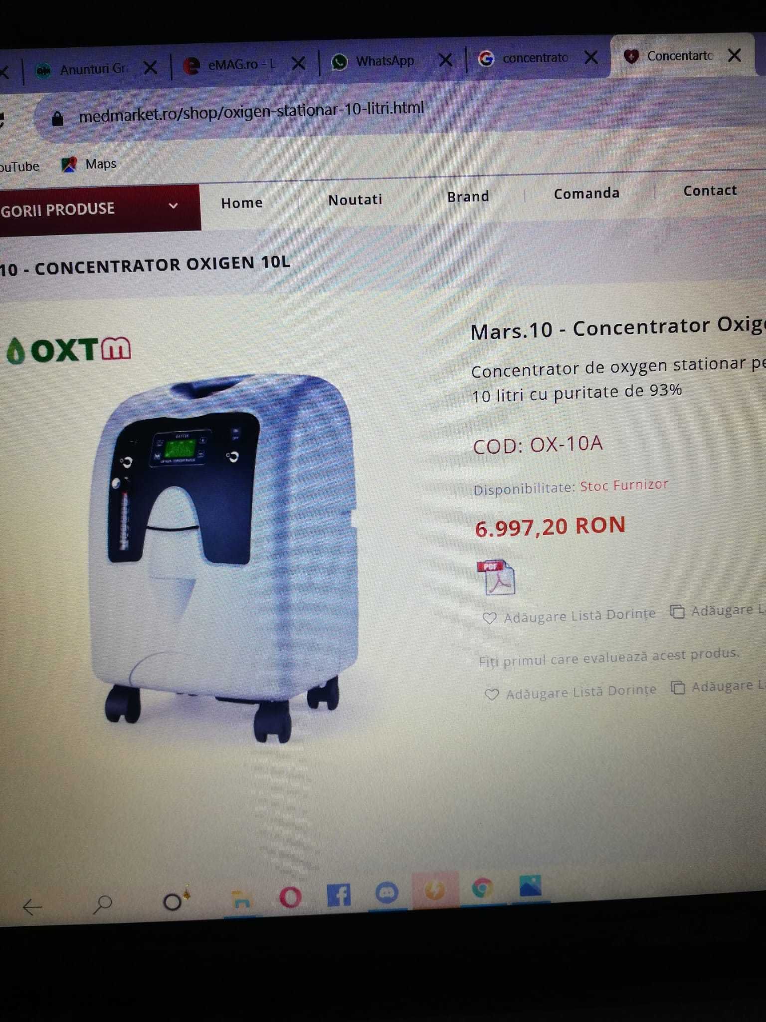 Concentrator oxigen 10 L