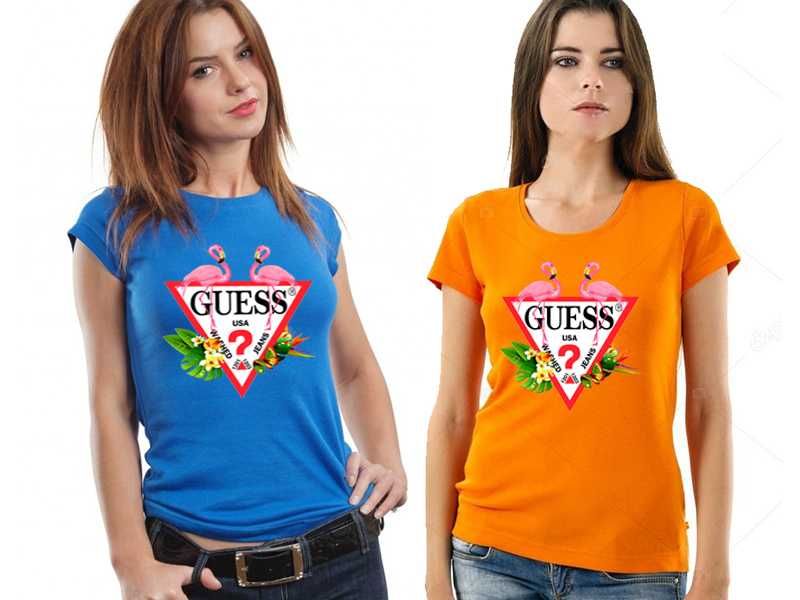 Тениска GUESS принт. Модели размери и цветове