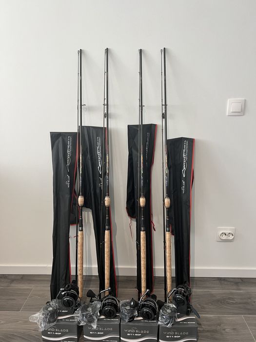 Set 4 Lansete WhiteFox B-4, 2.70m plus 4 Wind Blade SI11-60F