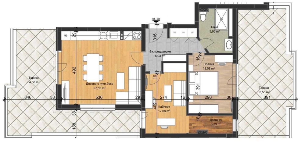 Тристаен апартамент НОВА СГРАДА кв. Остромила