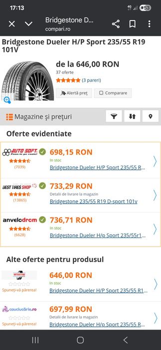 2 anvelope vara Bridgestone 235 55 R19