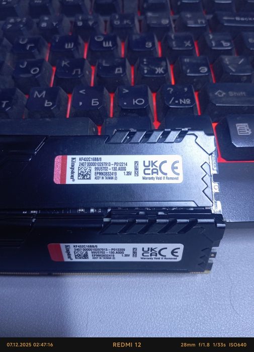Ram ddr4 8x2 Kingston fury 3200мгрц