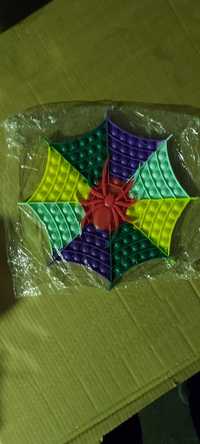 Детска играчка Попит,Popit,антистрес,форма на паяжина 30см,многоцветна