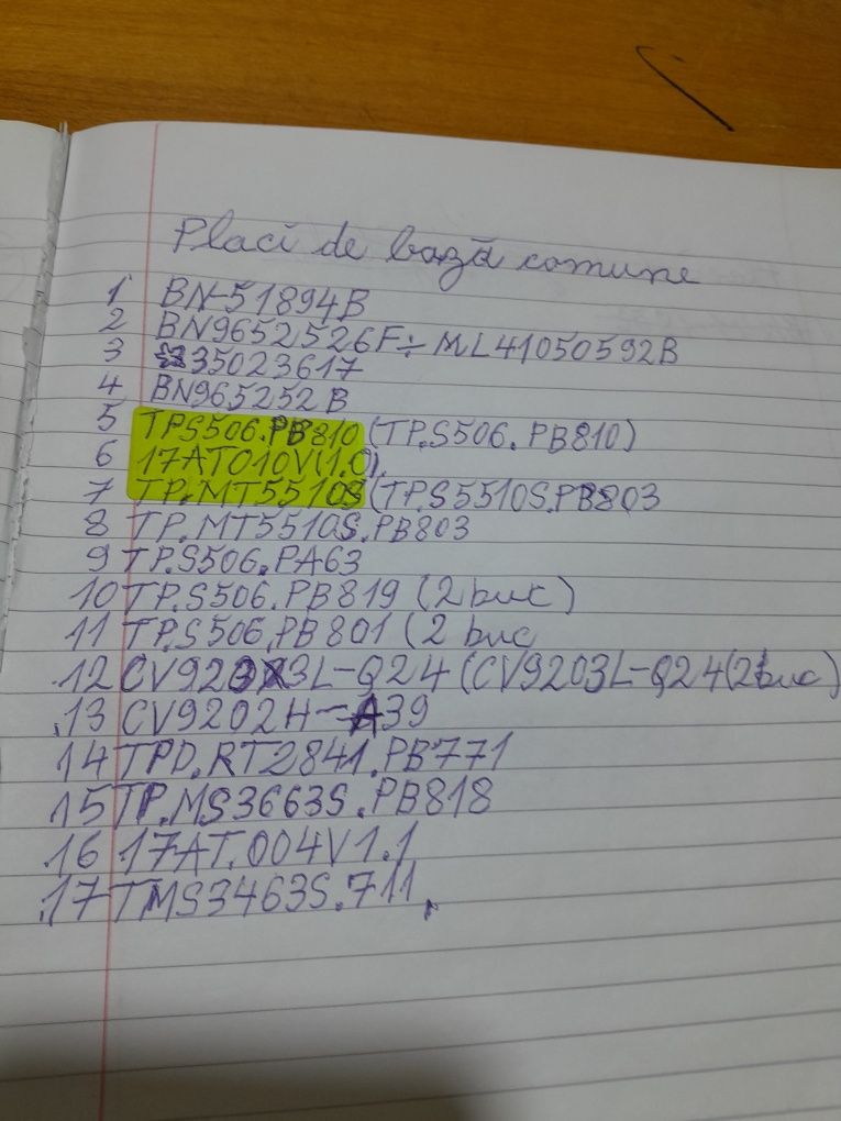 Vând diferite plăci de bază pentru TV LED