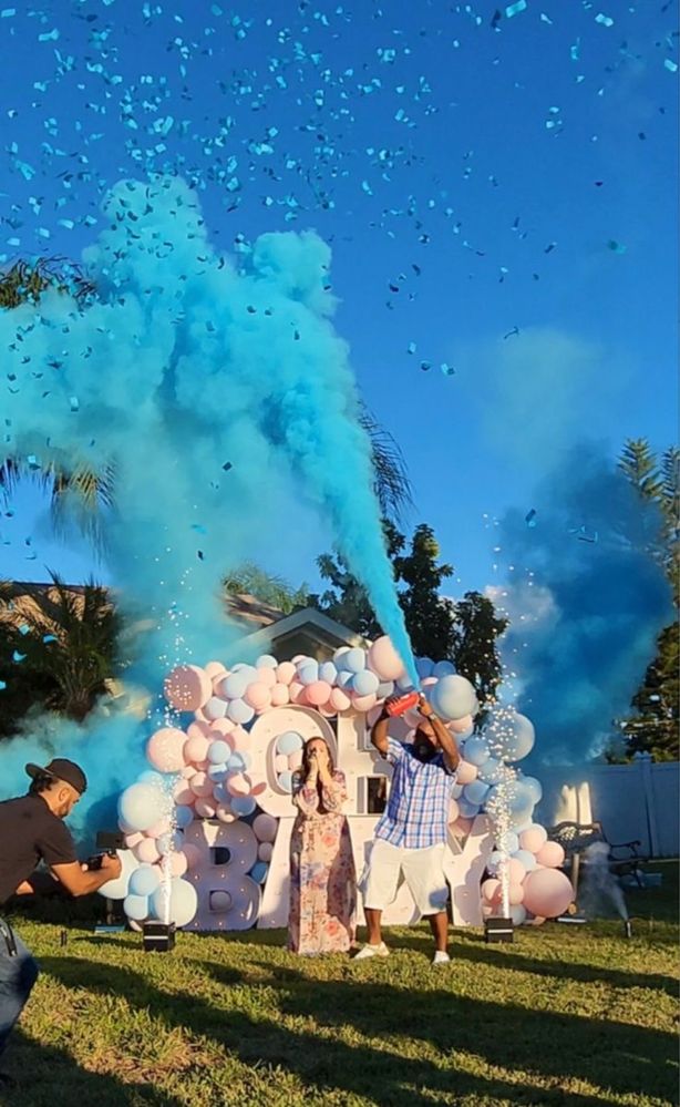 Extinctor Gender Reveal cu pudra roz/ albastra