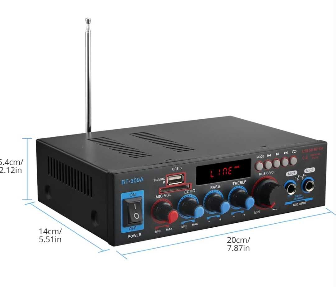 Усилвател BT309A FM USB BT 2CH x 30W RMS