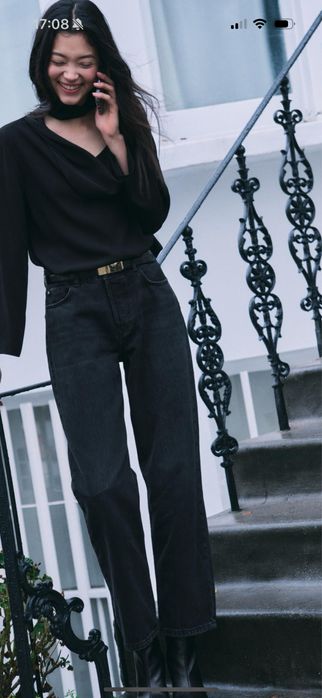 Zara черни супер меки дънки EU 42 размер