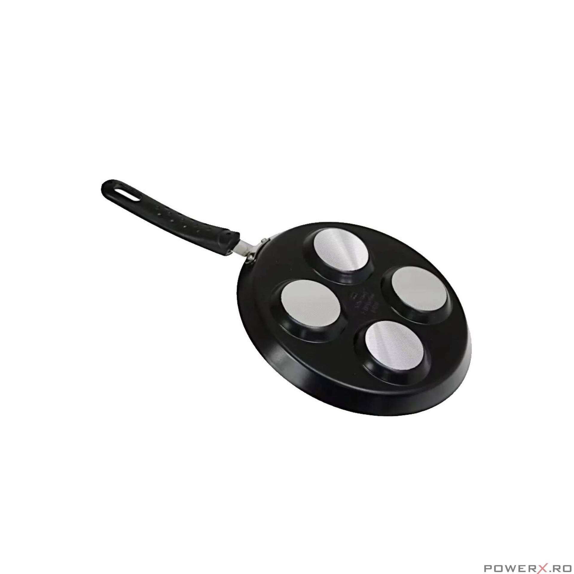 Tigaie pentru ouă si cladite, din aluminiu, 24cm, marmorata, negru,