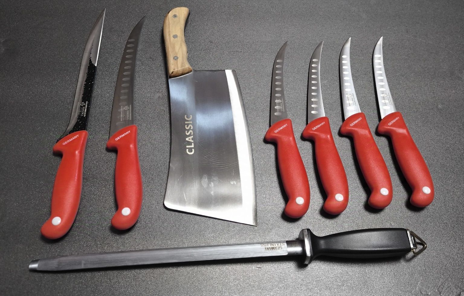 Set Cutite Macelarie 8 Piese Germany RED