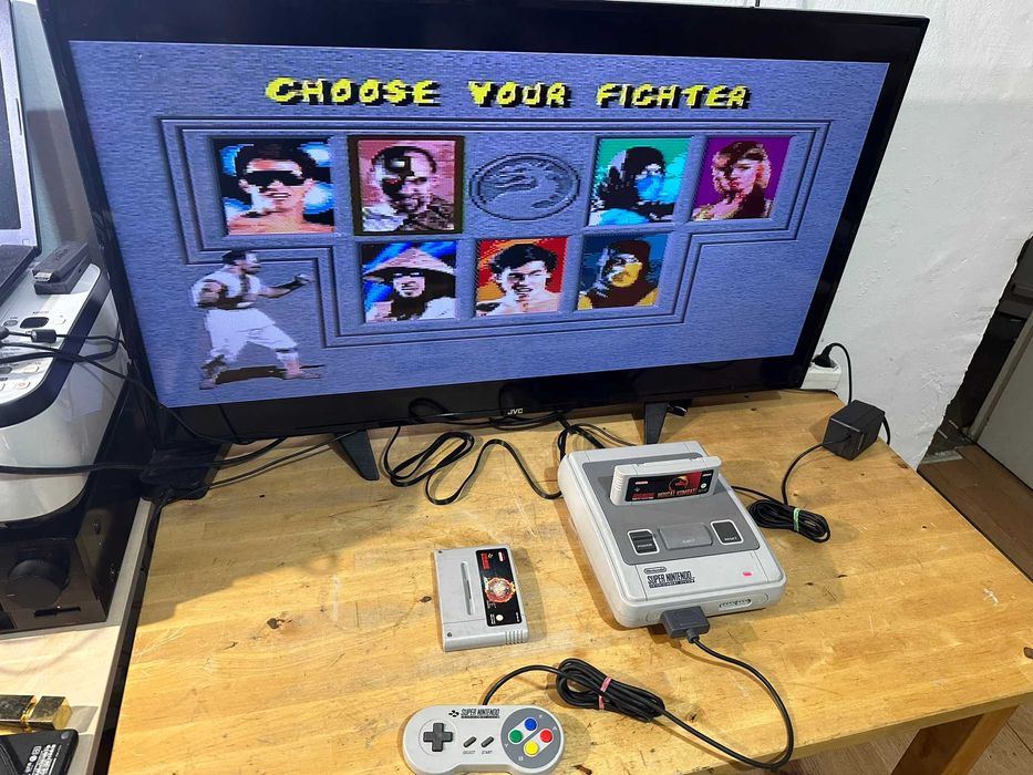 consola nintendo super nintendo  snsp 001a mortal kombat