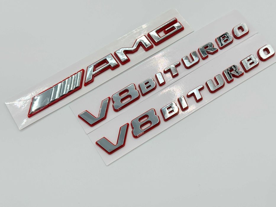 Set Embleme Compatibile Mercedes V8 Biturbo AMG nou aripi/spate