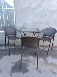 Комплекты ротанговой барной мебели 4 предмета: стол и три кресла