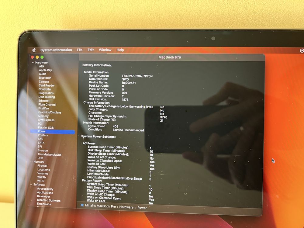 Macbook pro 13 inch 16 GB, 256 SSD