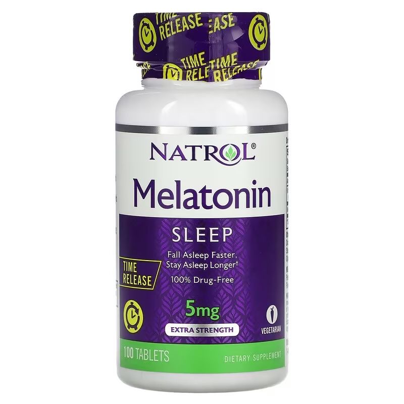 Natrol, Melatonin, Time Release, Extra Strength, 5 mg, 100 Tablets