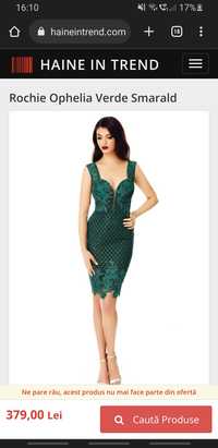 Rochie ocazie Miss Grey verde smarald pana la genunchi