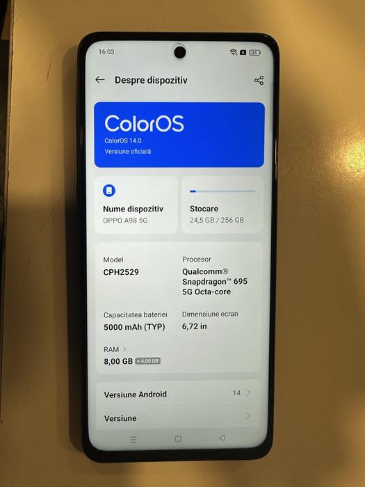 Oppo A98 8gb ram/256gb