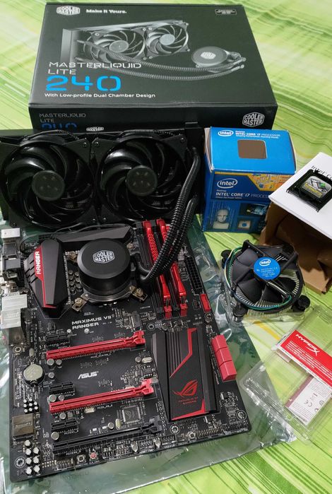 Процесор с водно охлаждане, дъно и рам