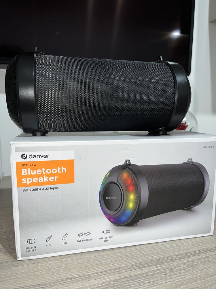 Boxa/difuzor Bluetooth Denver Electronics BTG-212 1500 mAh LED RGB 8,5