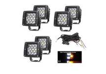 LED халоген лампи с окабеляване 12-24V, мигащи 6 режима, 6 броя