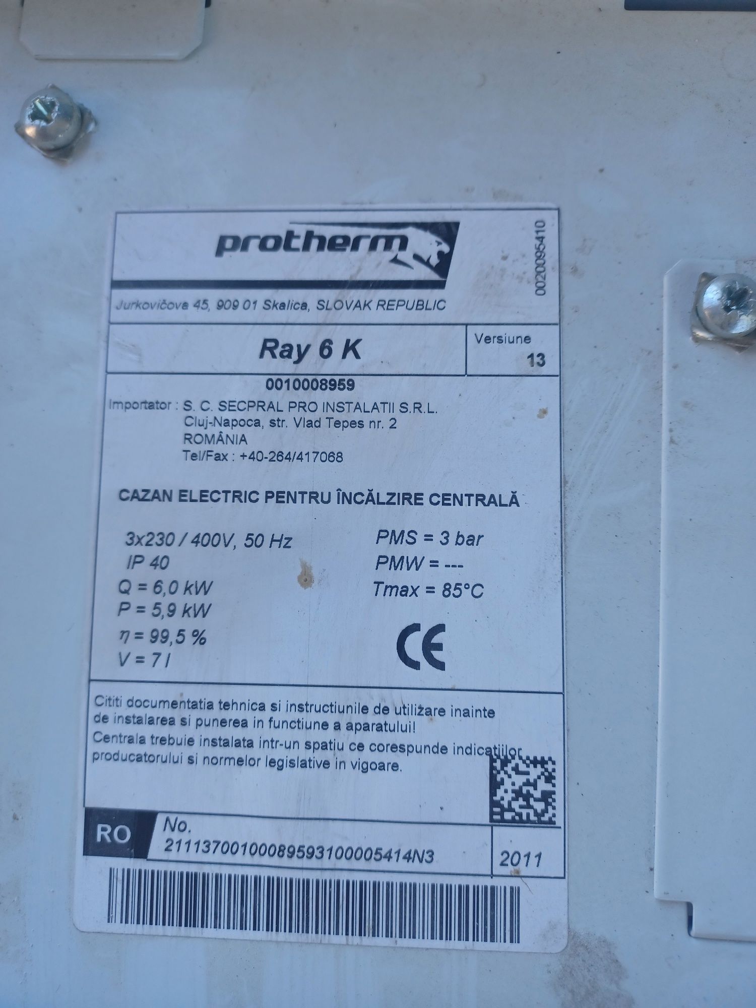 Centrala termica Electrica Protherm  Ray 6