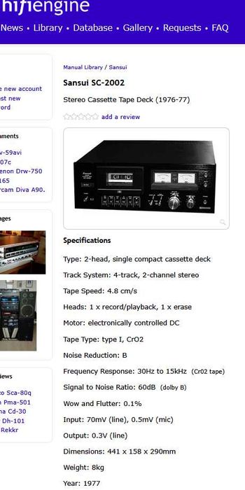 deck vintage Sansui SC-2002 *1977